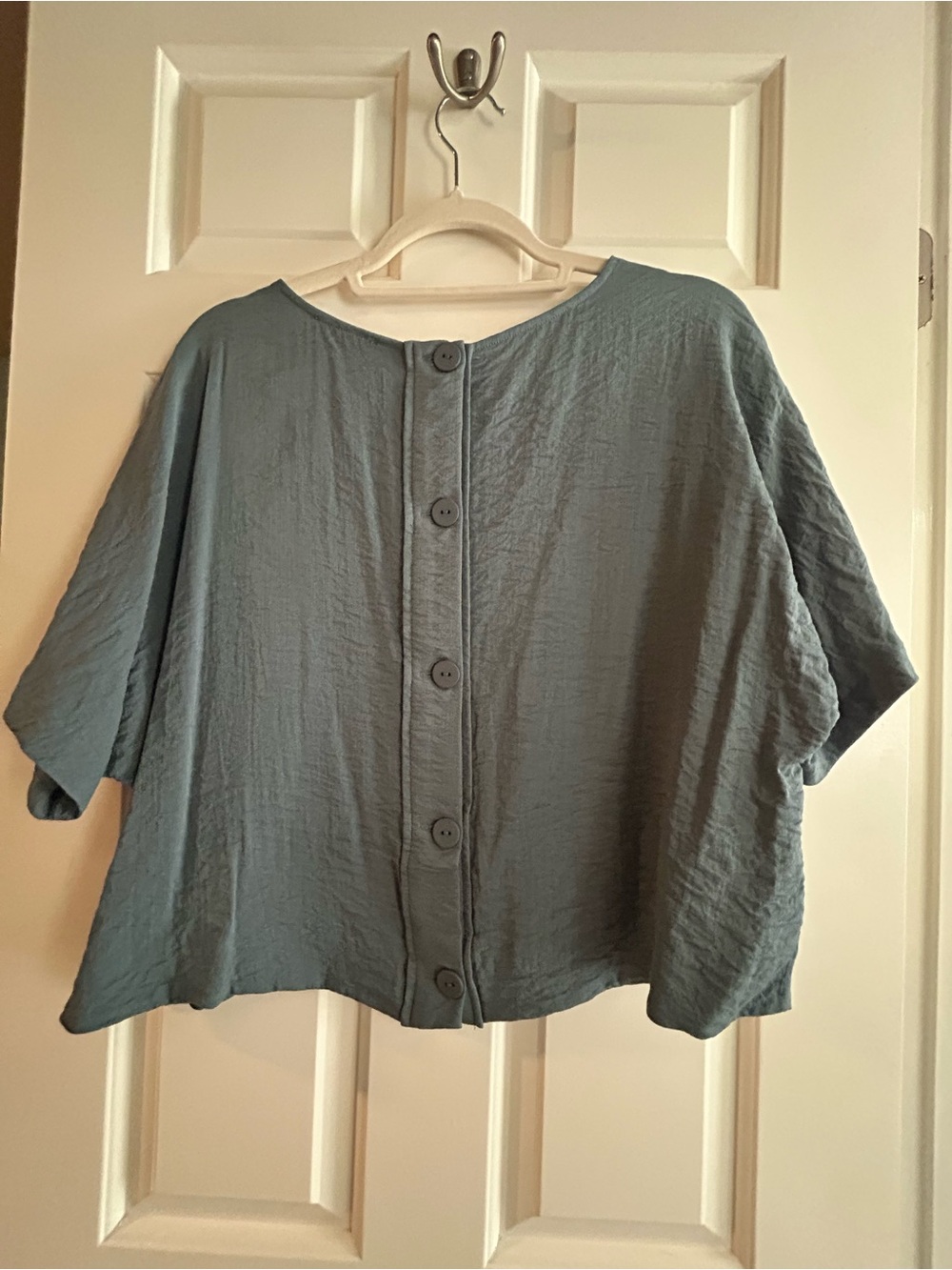 Adrianna Papell Relaxed Boxy Tunic Top in Slate Blue - Picture 2 of 4